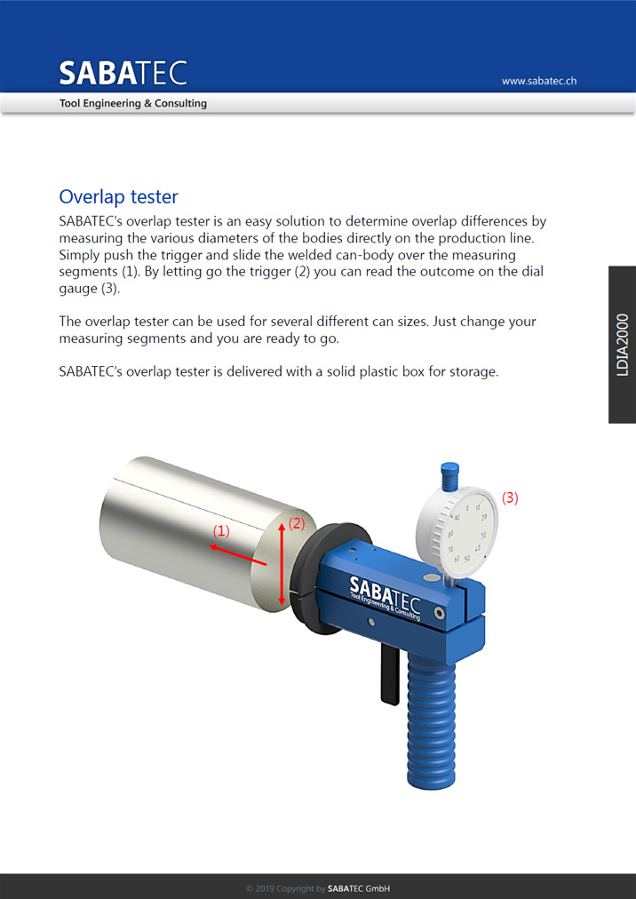 Sabatec AG _ Overlap Tester - LDIA2000 _ Accessory