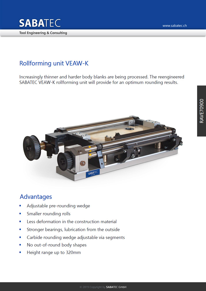 Sabatec AG _ Rollforming Unit - RAVE70900 _ VEAW-K