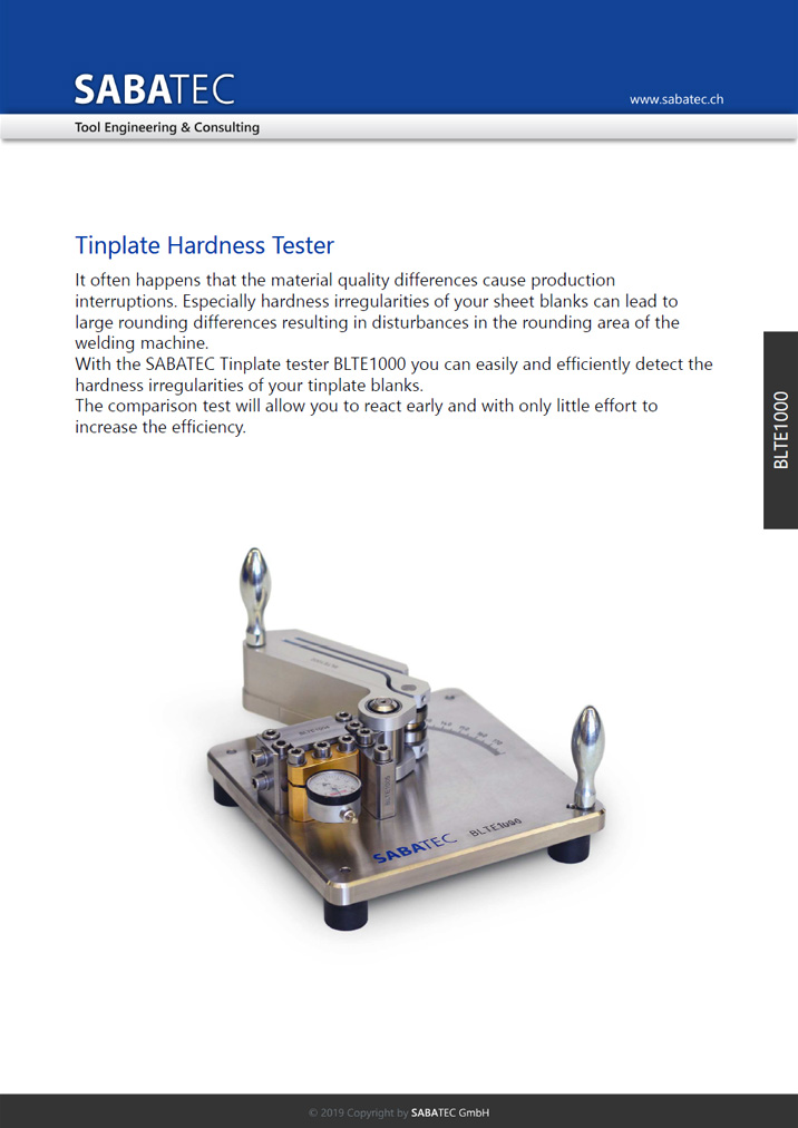 Sabatec AG _ Tinplate Hardness Tester - BLTE1000 _ Accessory