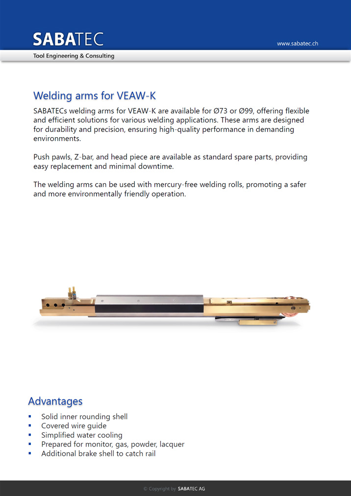 Sabatec AG _ Welding Arm - UAVW9900 _ VEAW-K