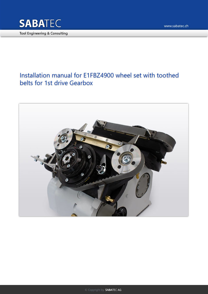Sabatec AG _ Wheel set with toothed belts for 1st drive Gearbox - E1FBZ4900 _ FBB